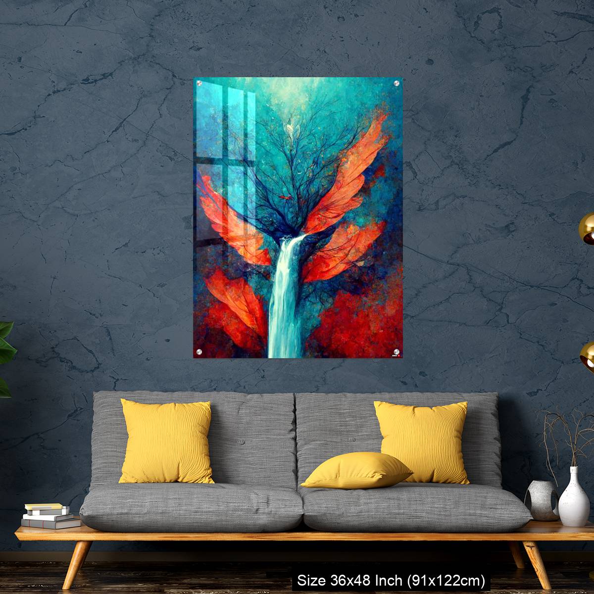 OMGs Acrylic Wall Decor – Abstract illustration of a waterfall stream from the tree - Image 7