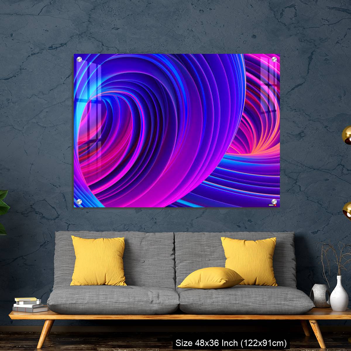 OMGs Acrylic Wall Decor – 3D Abstract fluid background with holographic liquid shapes in motion - Image 7