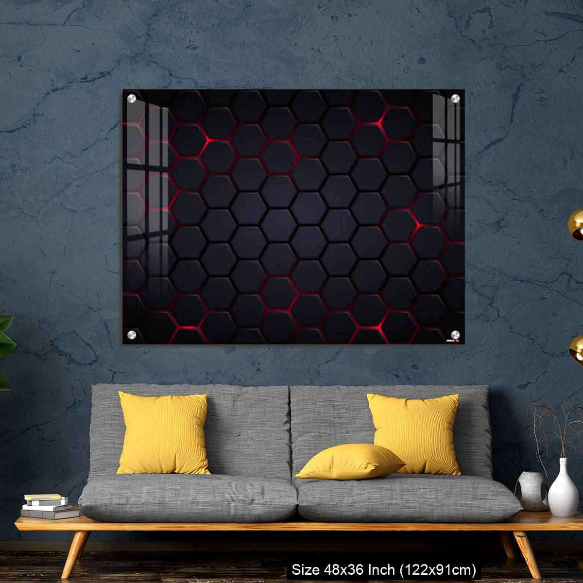 OMGs Acrylic Wall Decor – Abstract Futuristic background with hexagons . - Image 7