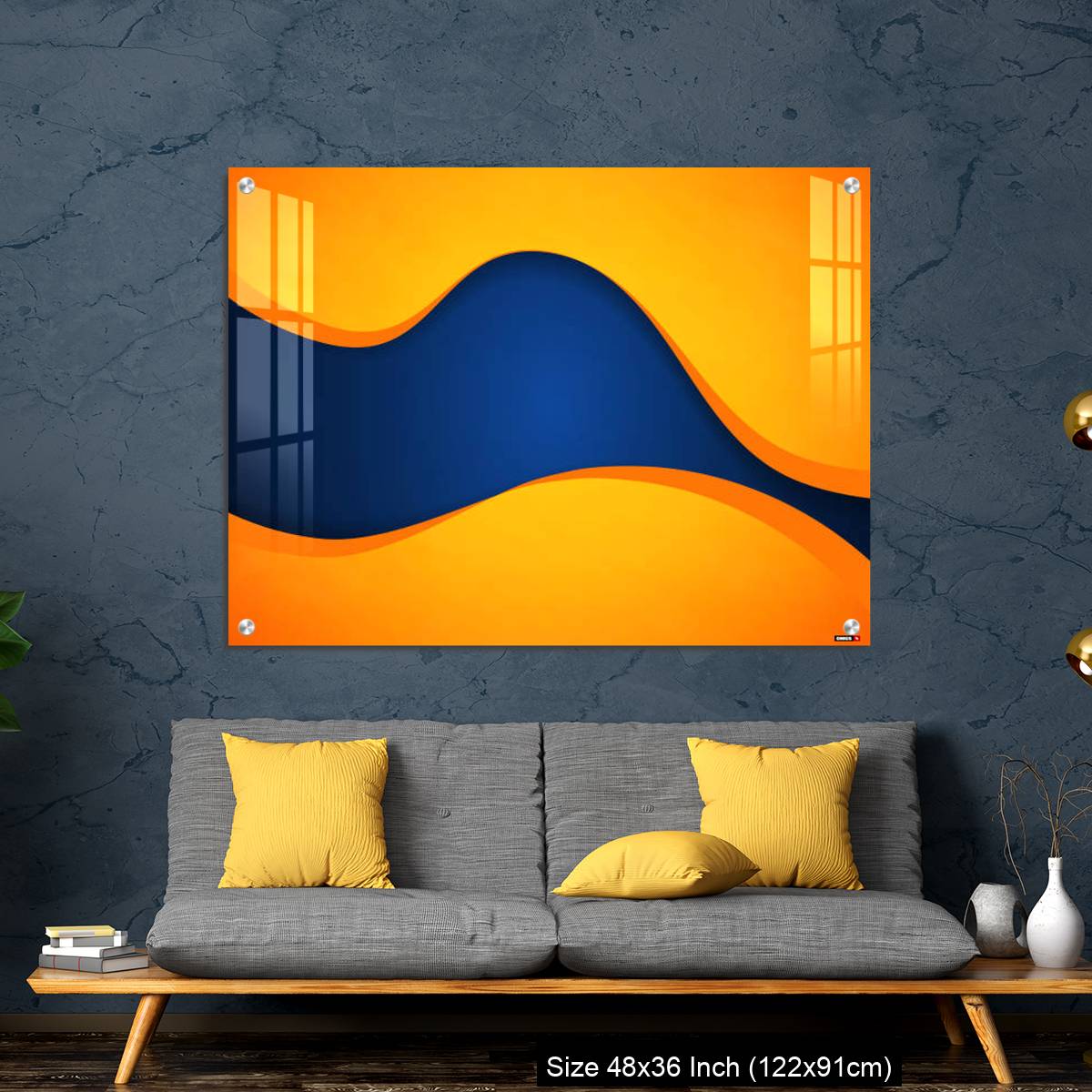 OMGs Acrylic Wall Decor – Abstract blue and orange wave vector background - Image 7