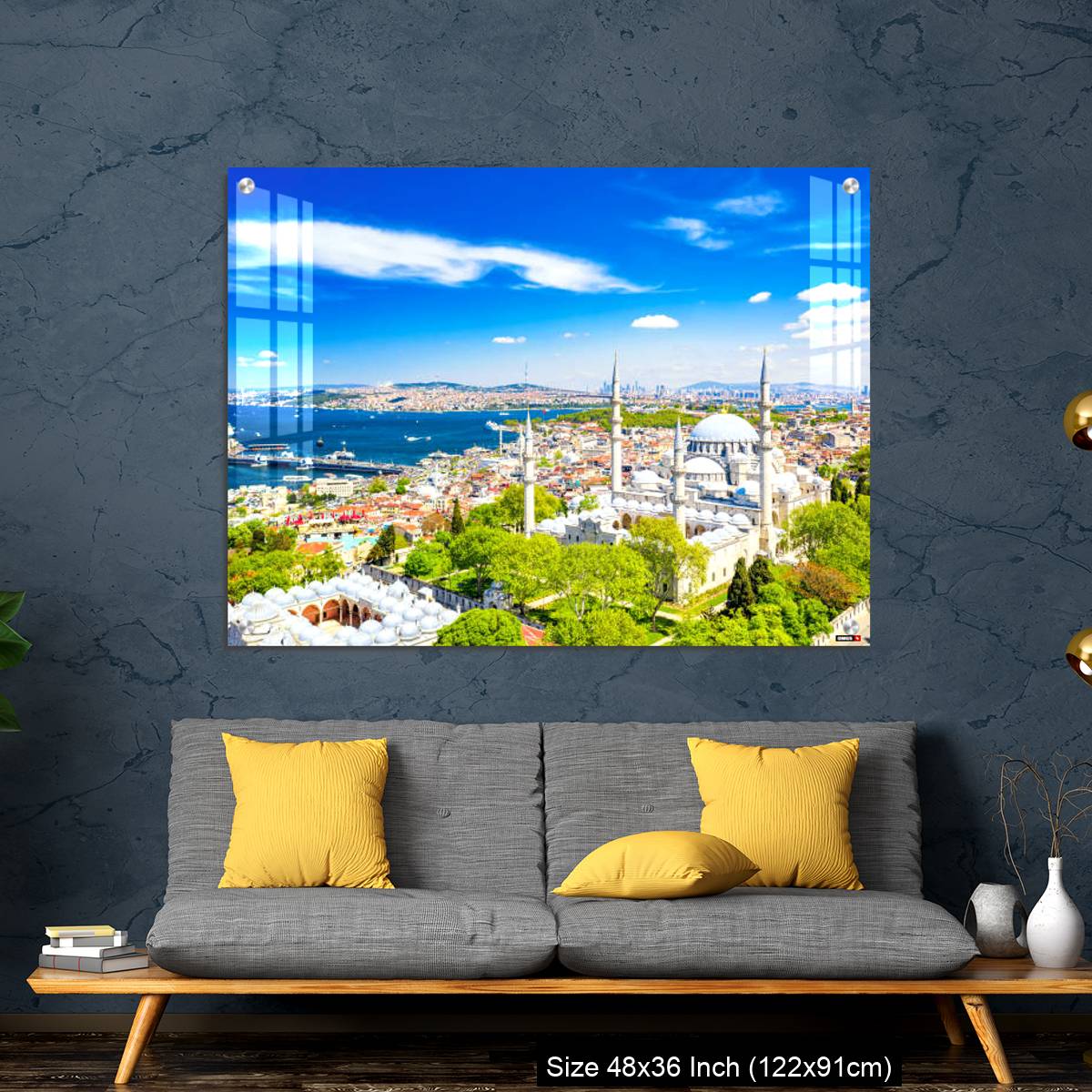 OMGs Acrylic Wall Decor – Aerial drone view of the Suleymaniye Mosque, huge Ottoman imperial mosque in Istanbul, Turkey. - Image 7