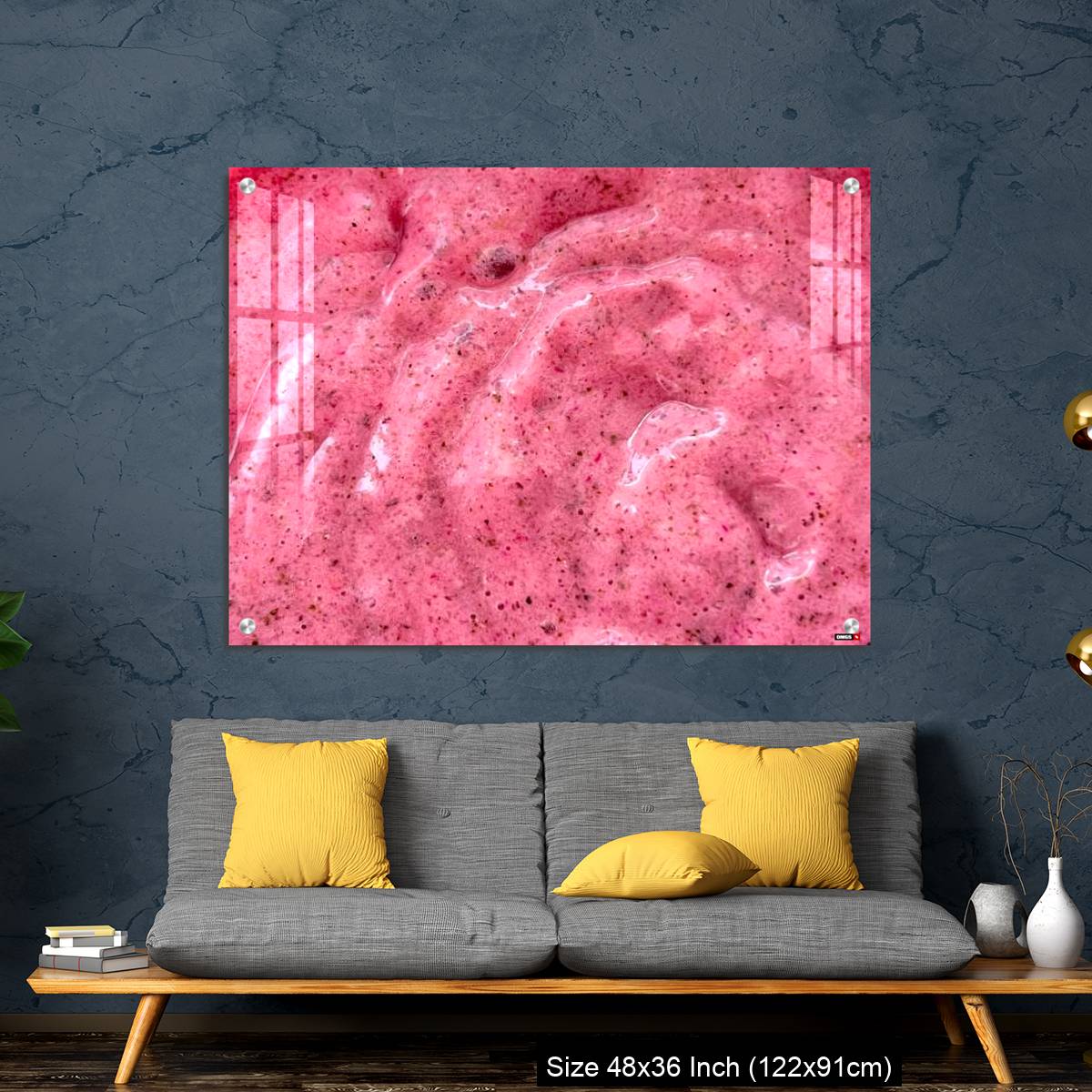 OMGs Acrylic Wall Decor – Close up Blueberry Yogurt Smoothie isolated background - Image 7