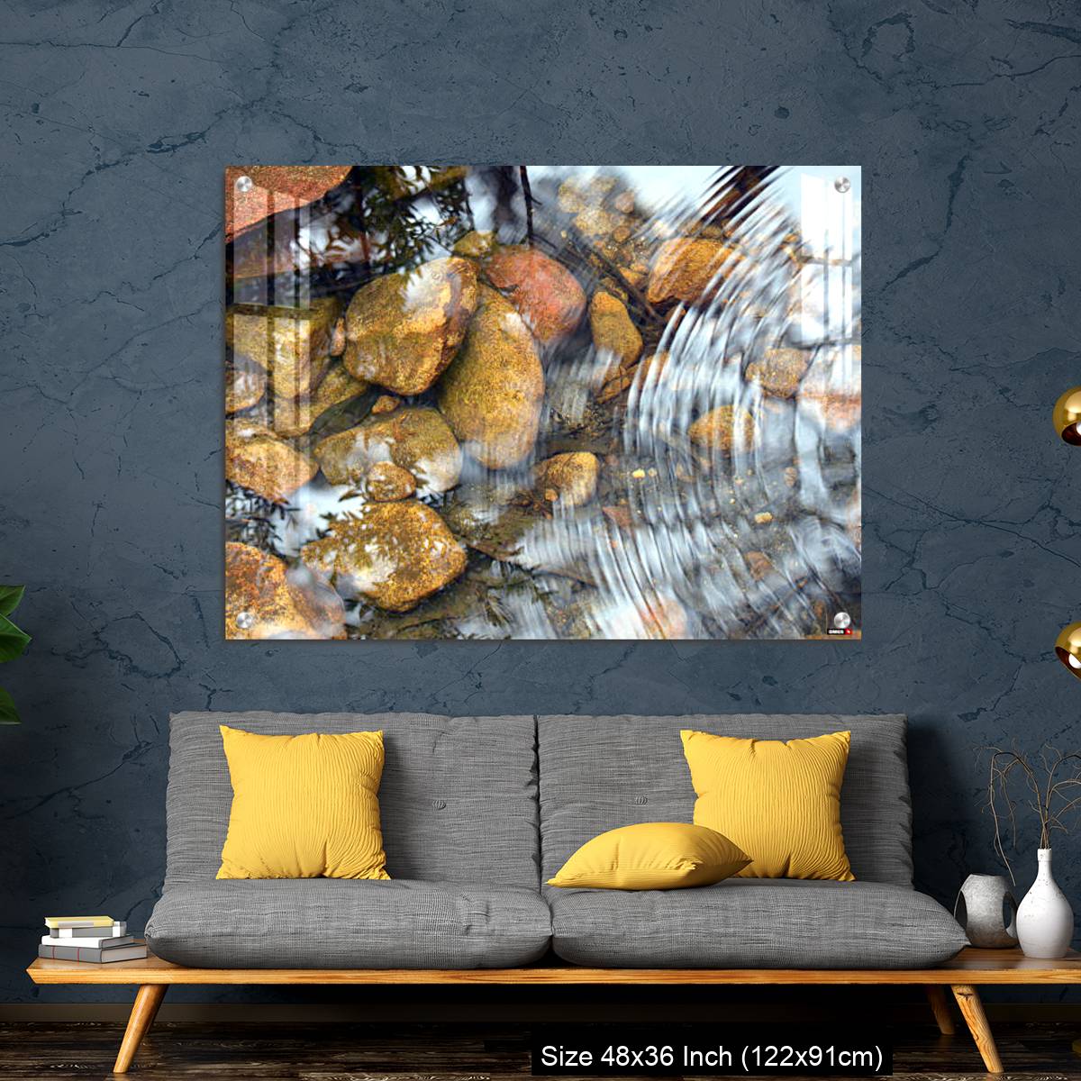 OMGs Acrylic Wall DecorRipples and reflections in a pebbly pond - Image 7