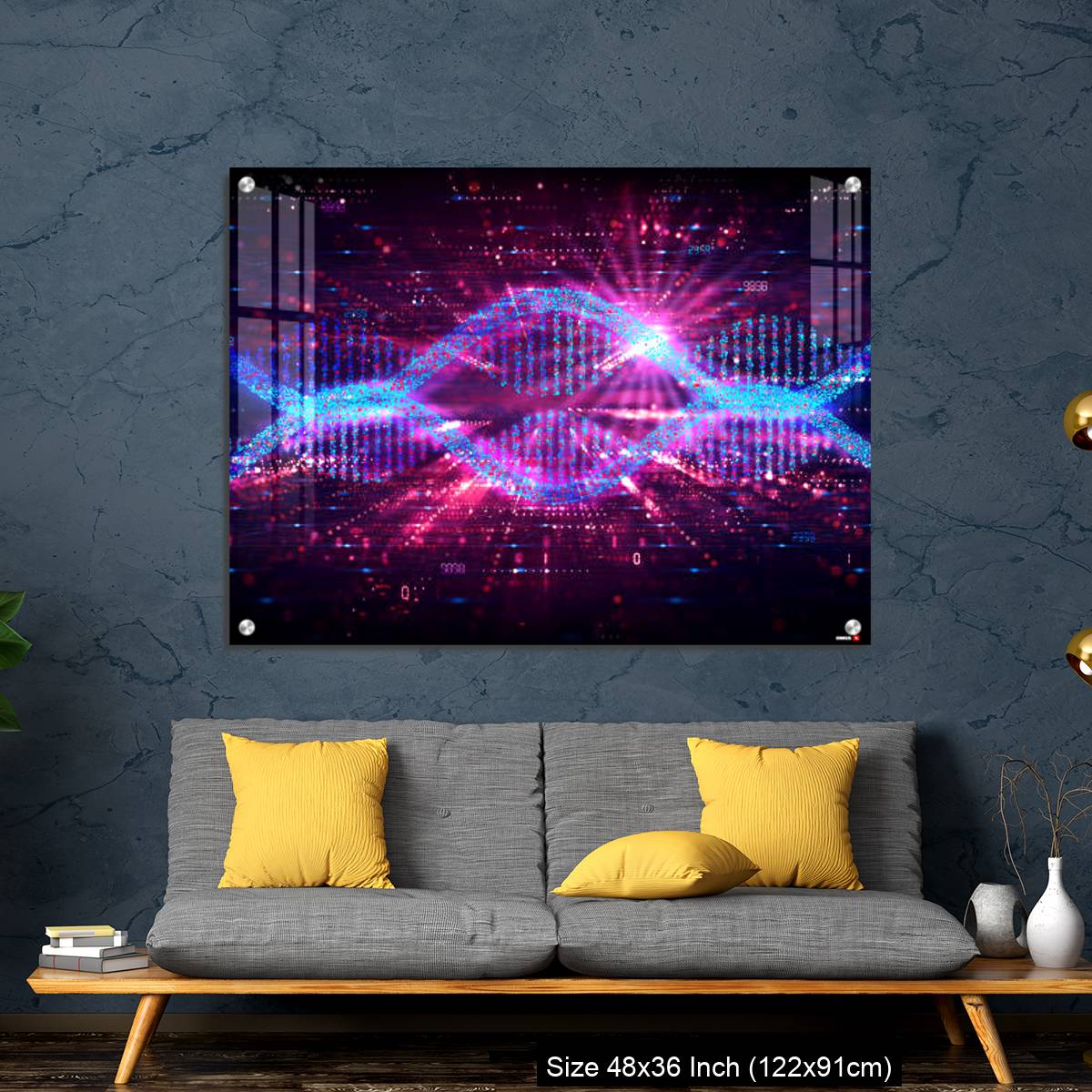 OMGs Acrylic Wall Decor – mRNA Technology - Messenger RNA - Two Strands of mRNA on Abstract Technology Background - Image 7