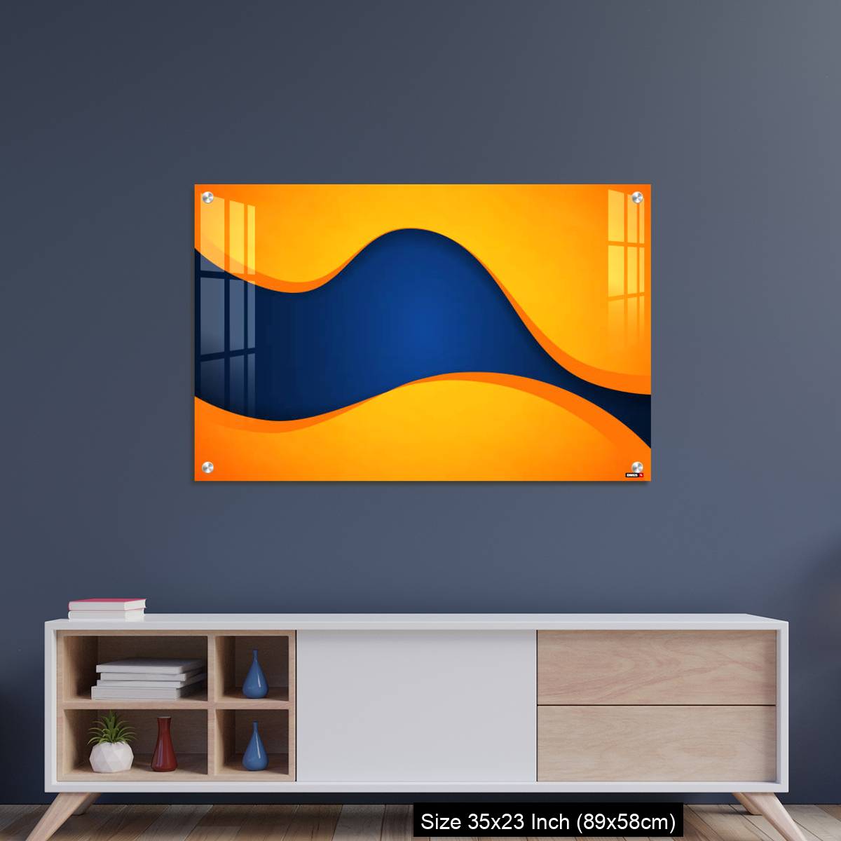 OMGs Acrylic Wall Decor – Abstract blue and orange wave vector background - Image 8