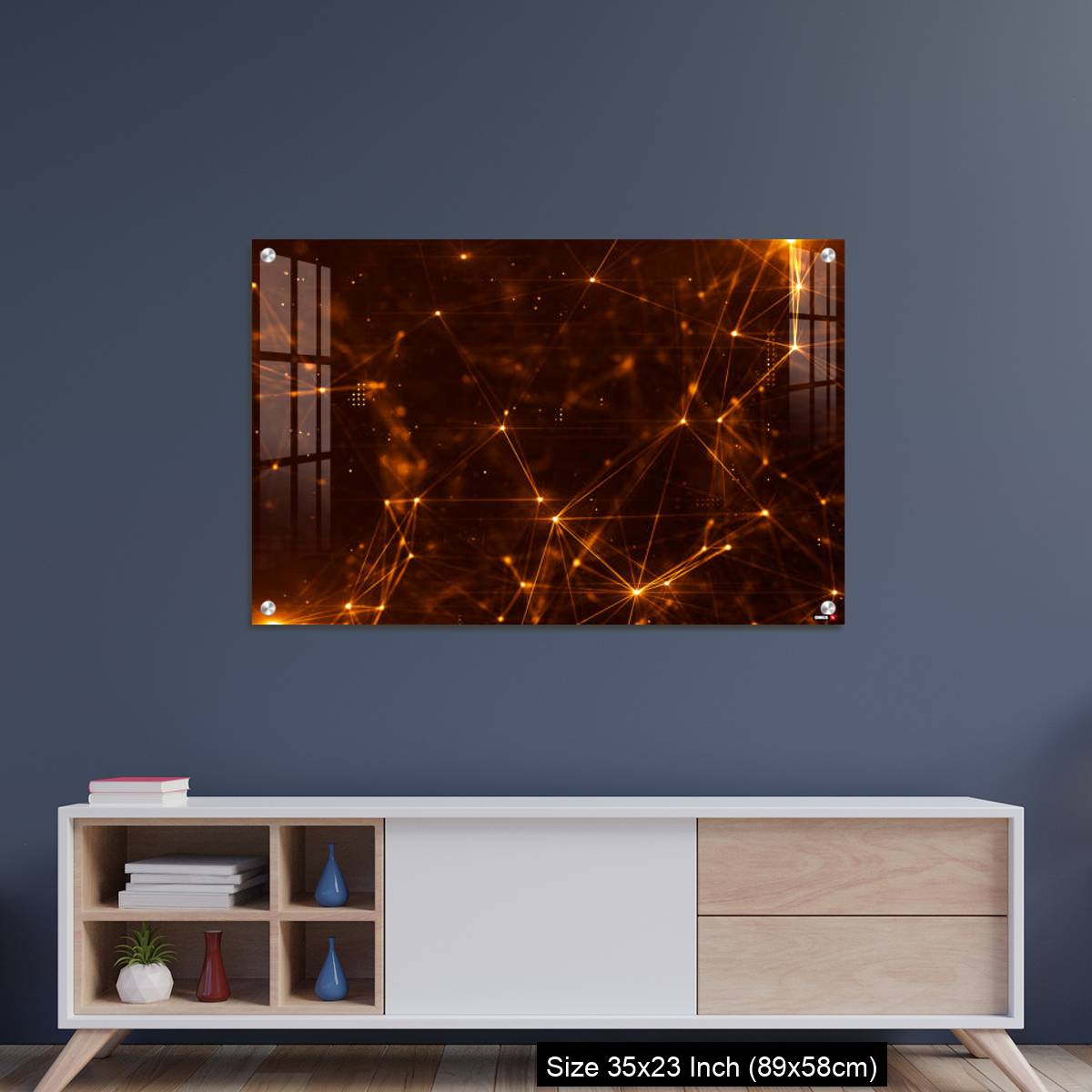 OMGs Acrylic Wall Decor – Abstract plexus structure of many glowing lines and particles. - Image 8