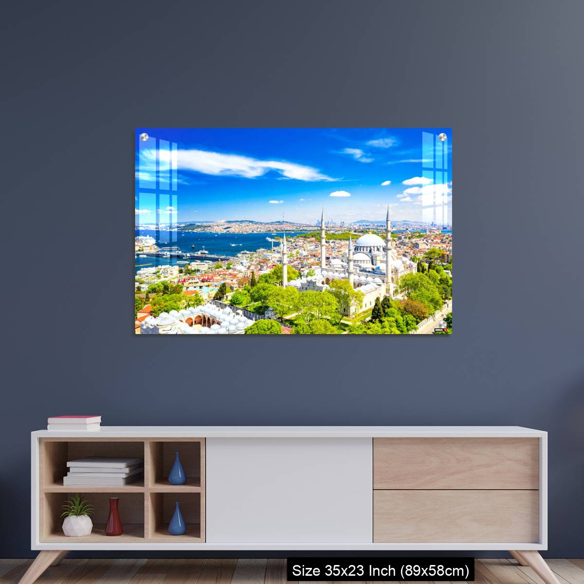 OMGs Acrylic Wall Decor – Aerial drone view of the Suleymaniye Mosque, huge Ottoman imperial mosque in Istanbul, Turkey. - Image 8