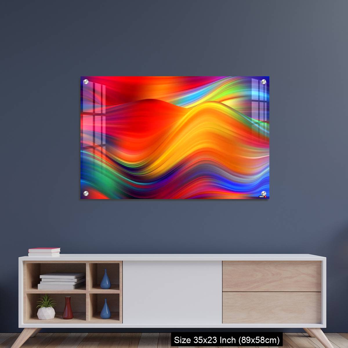 OMGs Acrylic Wall Decor – Modern colorful flow poster. Wave Liquid shape color background. - Image 8