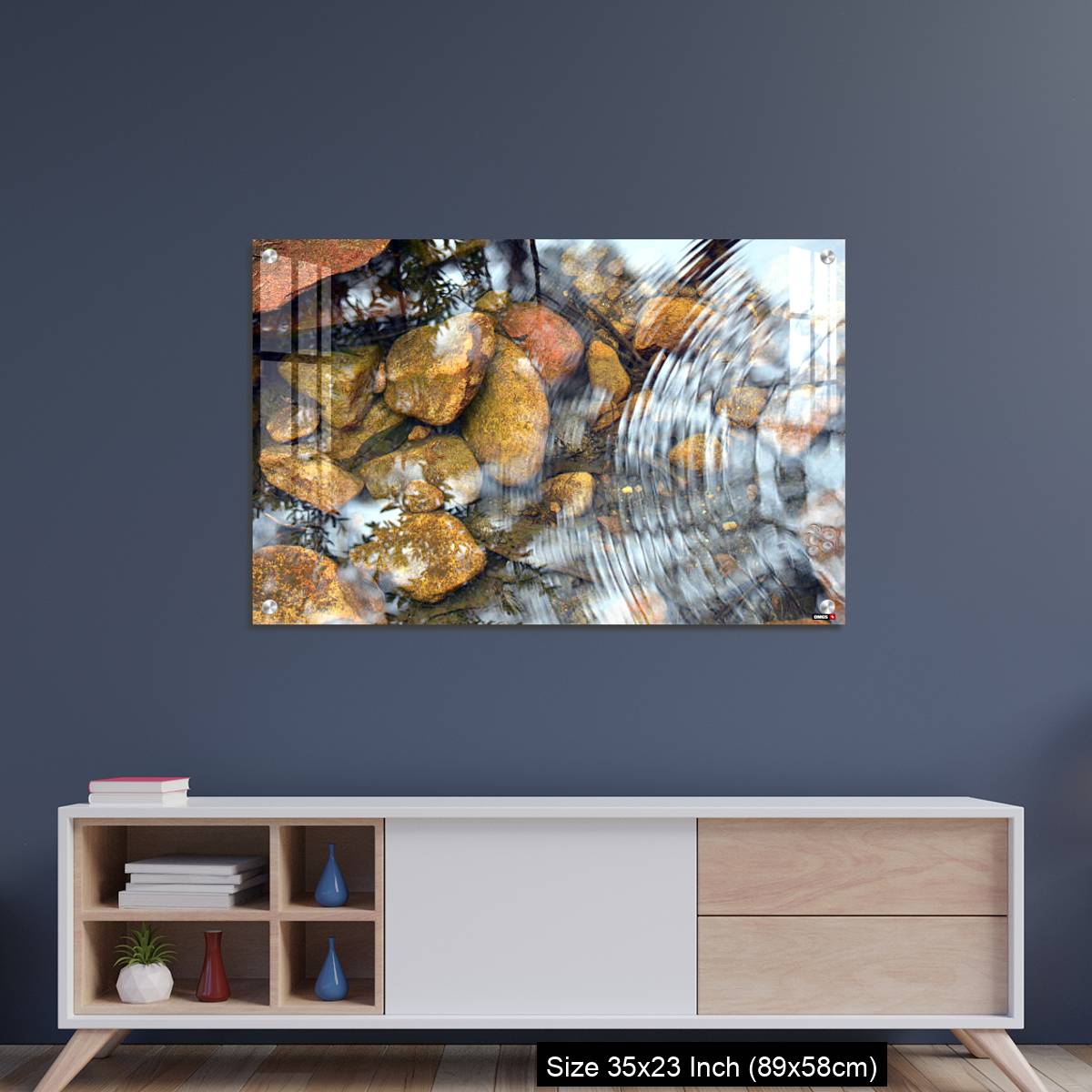 OMGs Acrylic Wall DecorRipples and reflections in a pebbly pond - Image 8