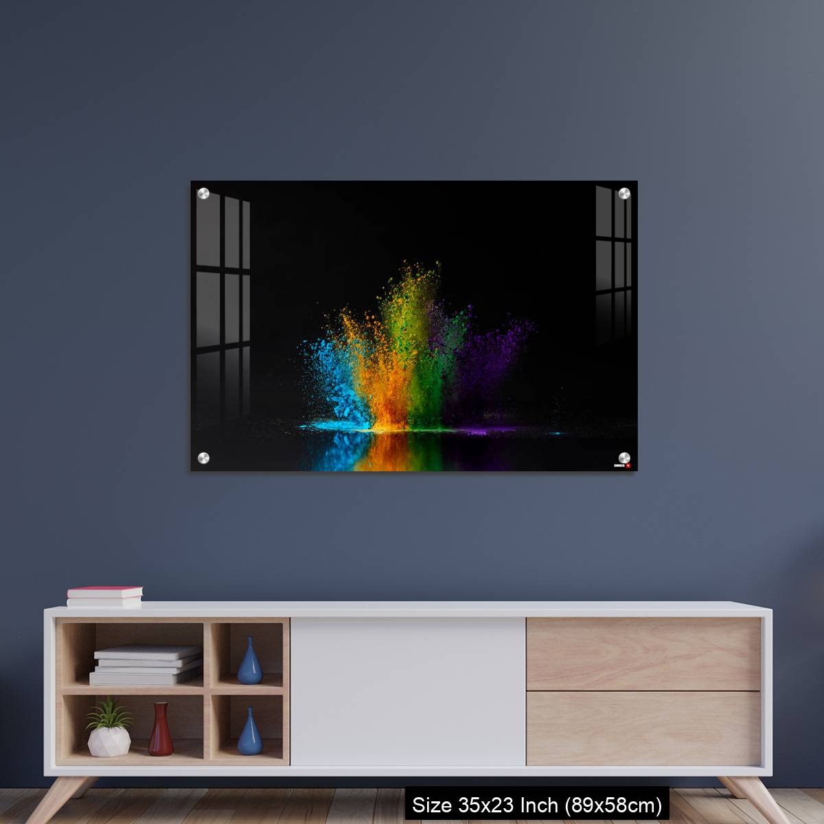 OMGs Acrylic Wall Decor – colorful holi powder explosion on black - Image 8