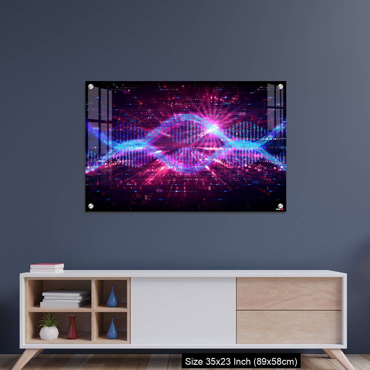 OMGs Acrylic Wall Decor – mRNA Technology - Messenger RNA - Two Strands of mRNA on Abstract Technology Background - Image 8