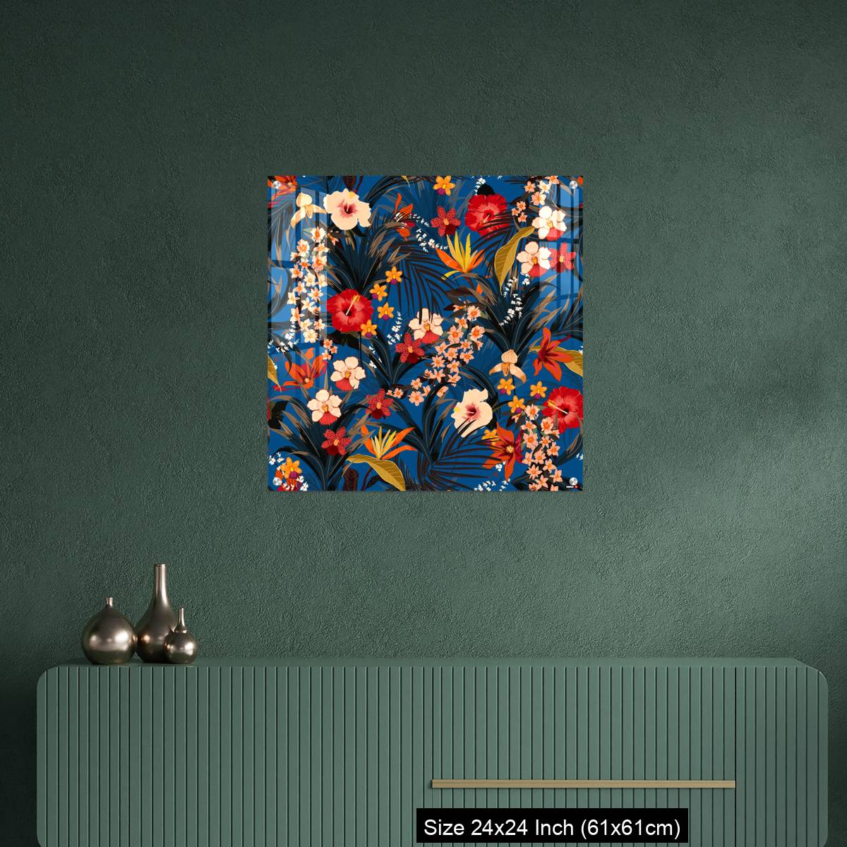 OMGs Acrylic Wall Decor – Trendy deep summer tropical background with jungle plants. - Image 9