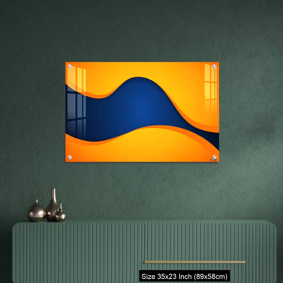 OMGs Acrylic Wall Decor – Abstract blue and orange wave vector background - Image 9