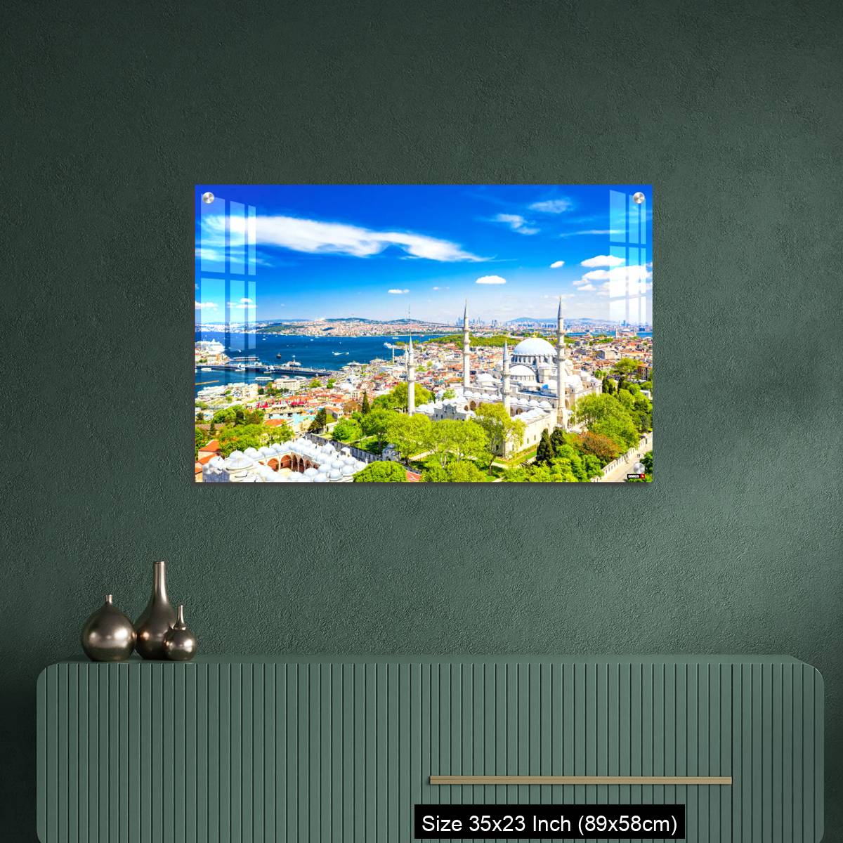 OMGs Acrylic Wall Decor – Aerial drone view of the Suleymaniye Mosque, huge Ottoman imperial mosque in Istanbul, Turkey. - Image 9