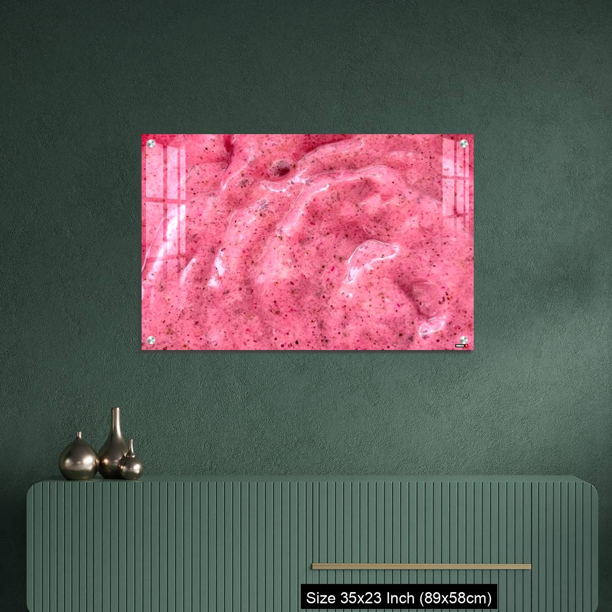 OMGs Acrylic Wall Decor – Close up Blueberry Yogurt Smoothie isolated background - Image 9