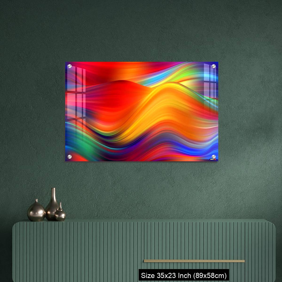 OMGs Acrylic Wall Decor – Modern colorful flow poster. Wave Liquid shape color background. - Image 9