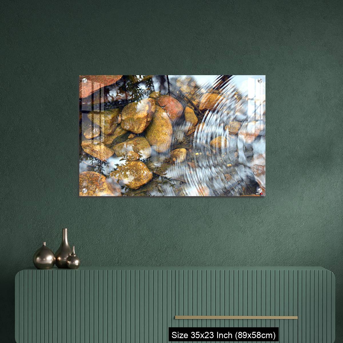 OMGs Acrylic Wall DecorRipples and reflections in a pebbly pond - Image 9