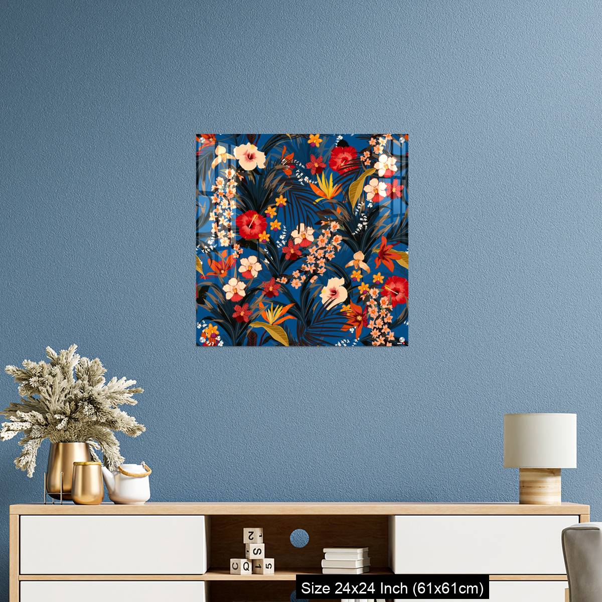 OMGs Acrylic Wall Decor – Trendy deep summer tropical background with jungle plants. - Image 10