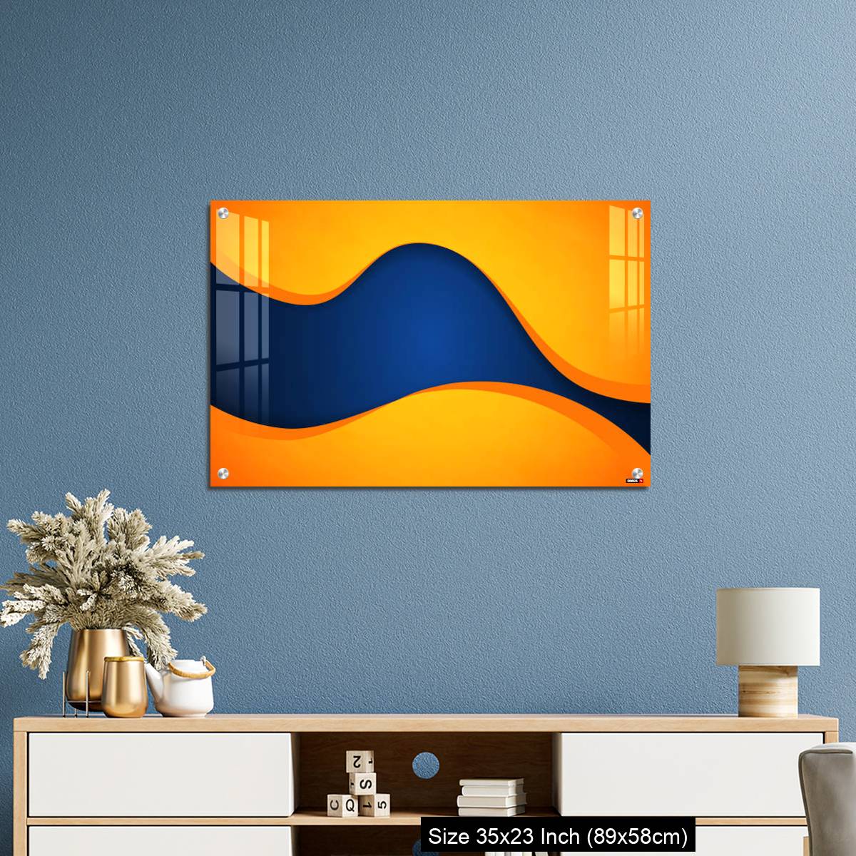 OMGs Acrylic Wall Decor – Abstract blue and orange wave vector background - Image 10