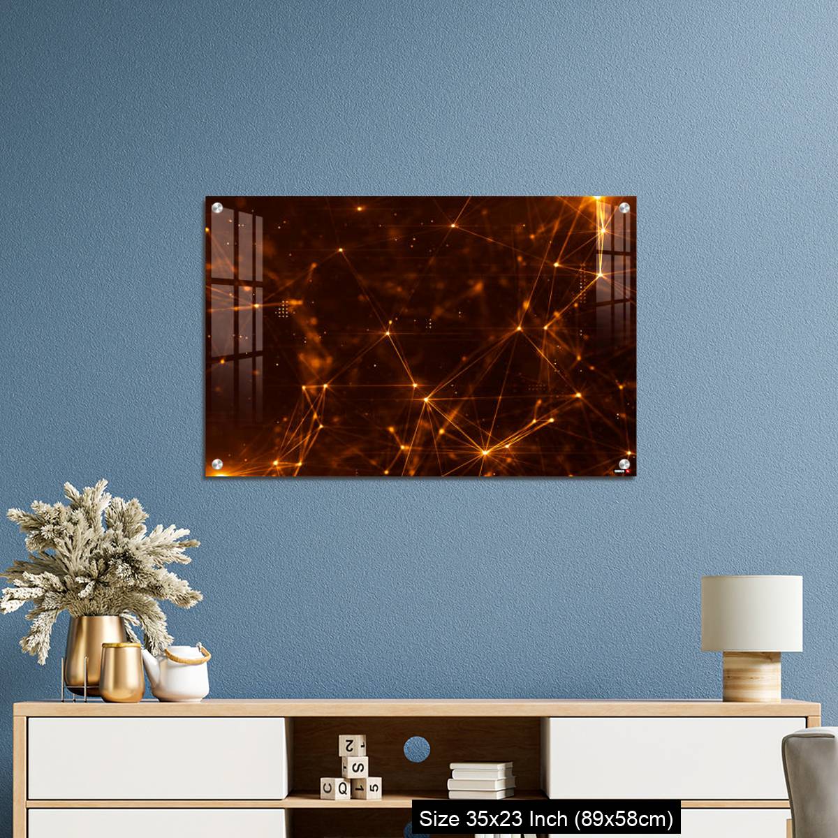 OMGs Acrylic Wall Decor – Abstract plexus structure of many glowing lines and particles. - Image 10