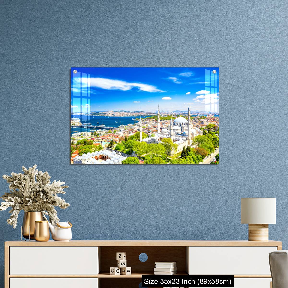 OMGs Acrylic Wall Decor – Aerial drone view of the Suleymaniye Mosque, huge Ottoman imperial mosque in Istanbul, Turkey. - Image 10