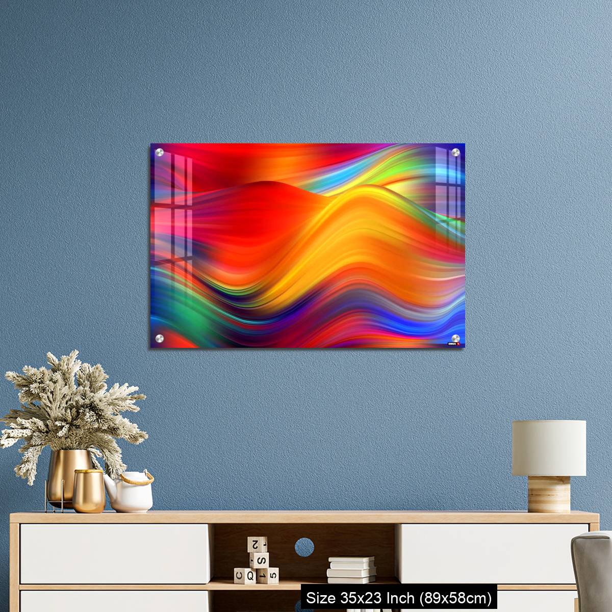 OMGs Acrylic Wall Decor – Modern colorful flow poster. Wave Liquid shape color background. - Image 10