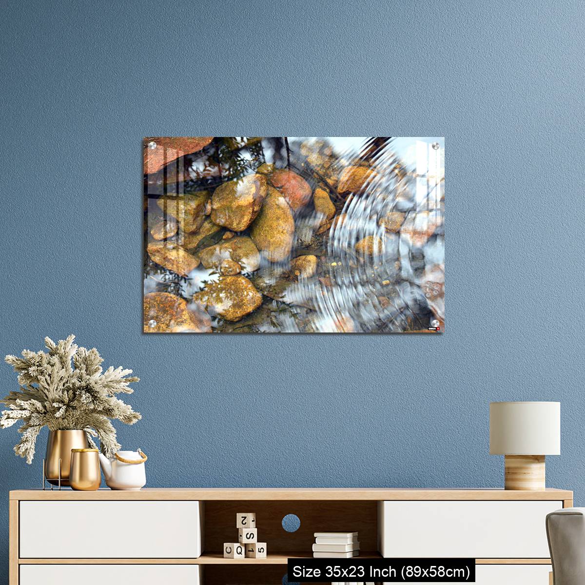 OMGs Acrylic Wall DecorRipples and reflections in a pebbly pond - Image 10