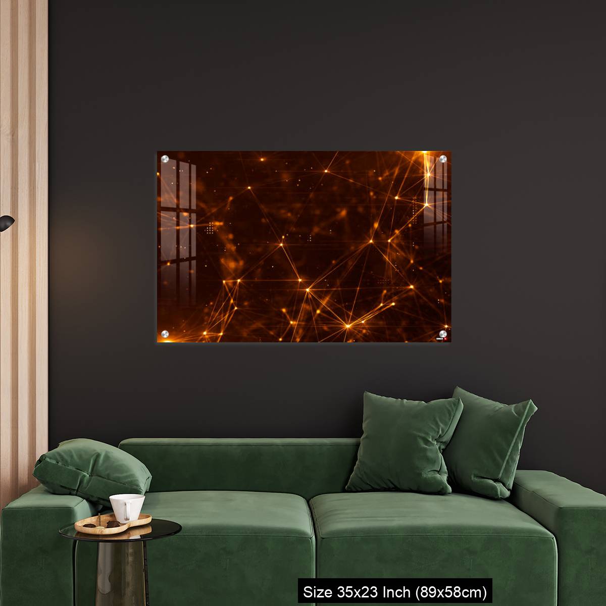OMGs Acrylic Wall Decor – Abstract plexus structure of many glowing lines and particles. - Image 11