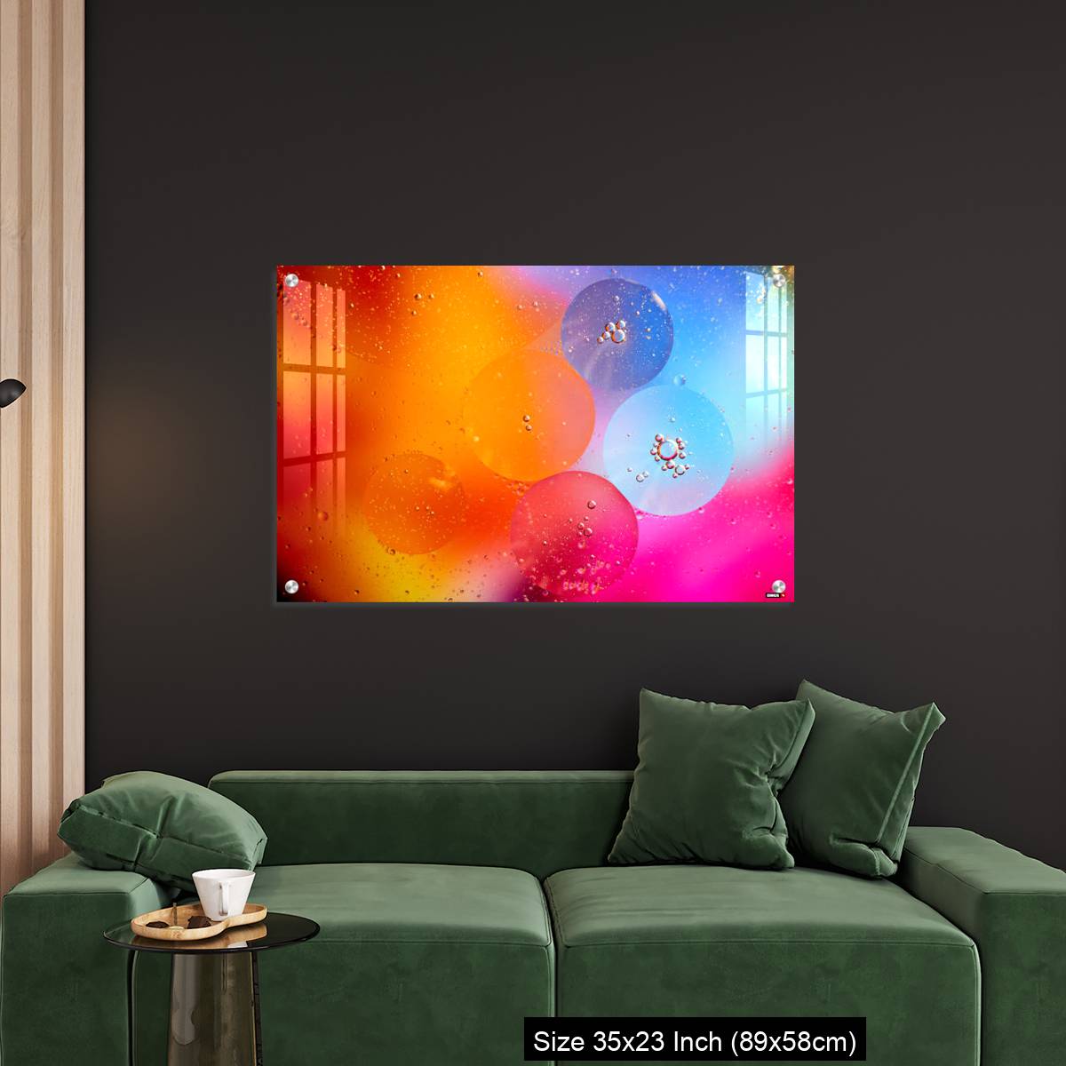 OMGs Acrylic Wall Decor – Beautiful abstract background from mixed water and oil in orange and purple color. - Image 11