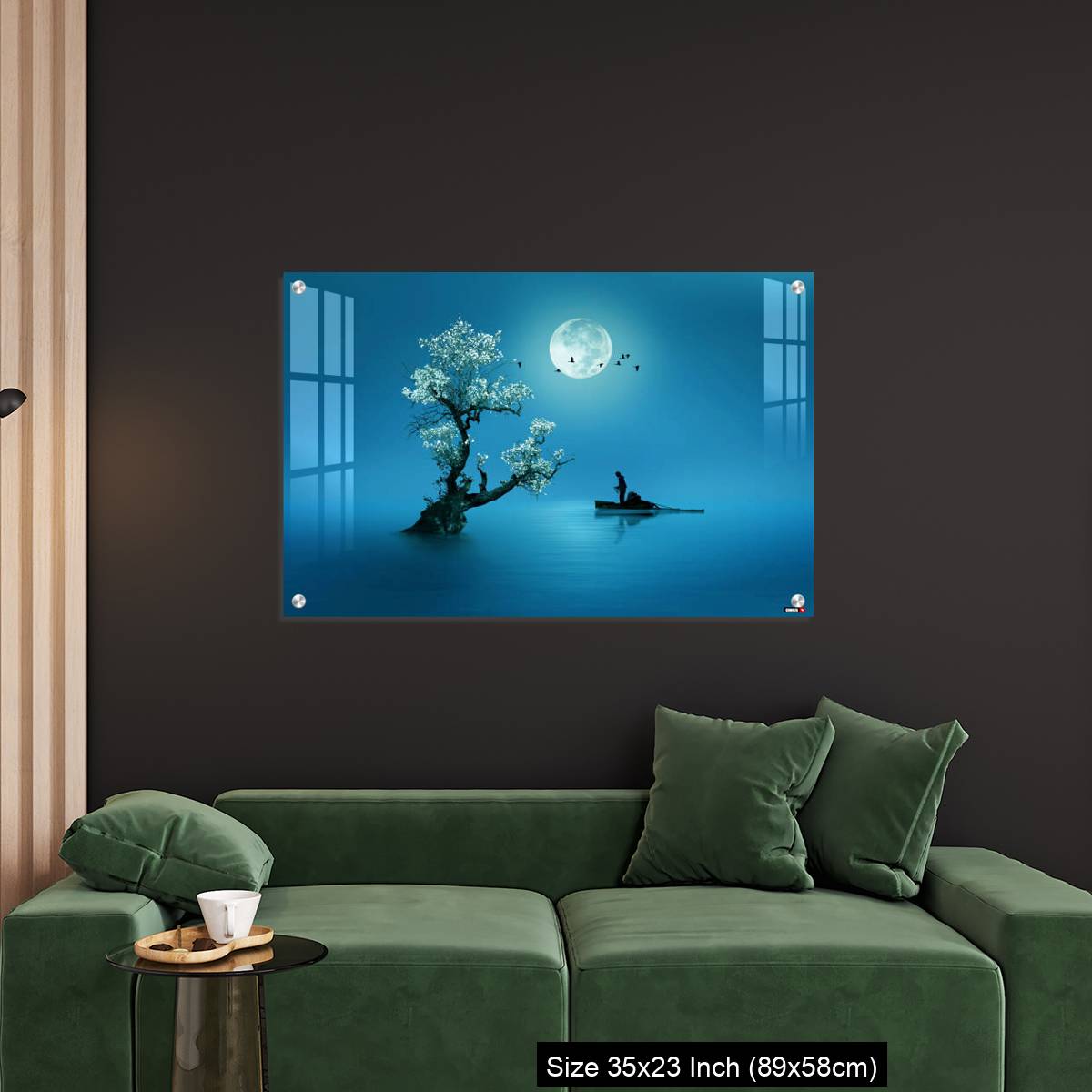 OMGs Acrylic Wall Decor – Moon shines beautifully on the dream country lighting up the fisherman - Image 11