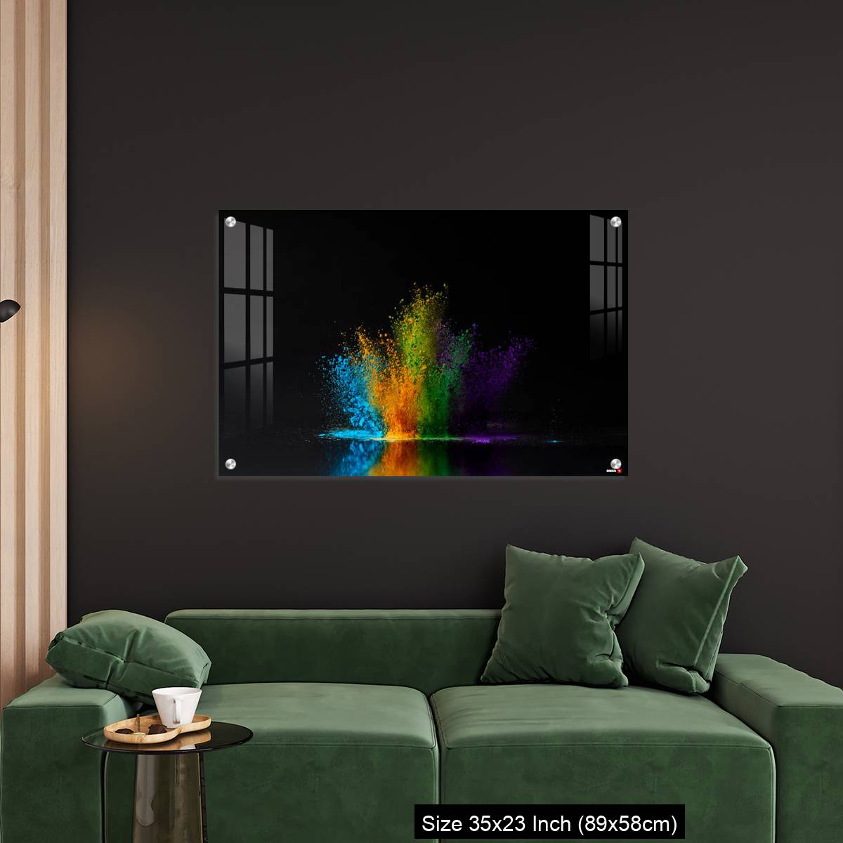 OMGs Acrylic Wall Decor – colorful holi powder explosion on black - Image 11