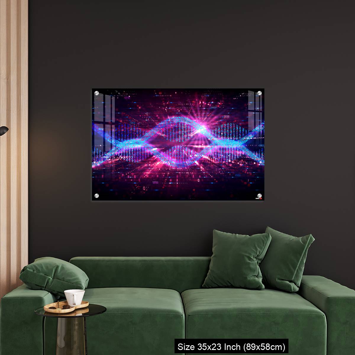 OMGs Acrylic Wall Decor – mRNA Technology - Messenger RNA - Two Strands of mRNA on Abstract Technology Background - Image 11