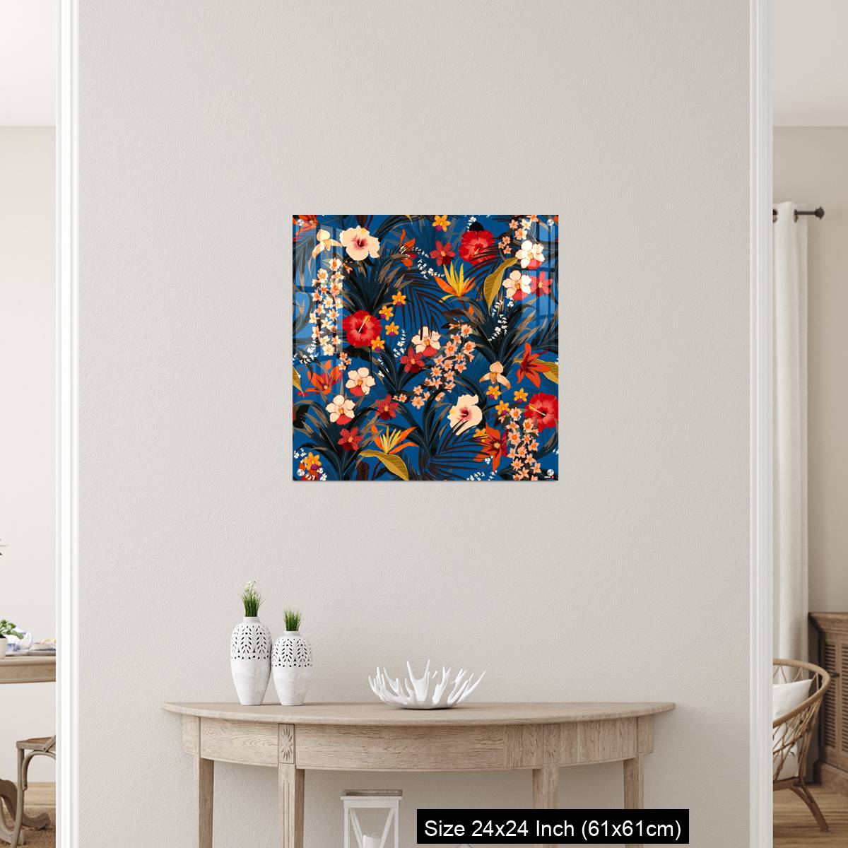 OMGs Acrylic Wall Decor – Trendy deep summer tropical background with jungle plants. - Image 12