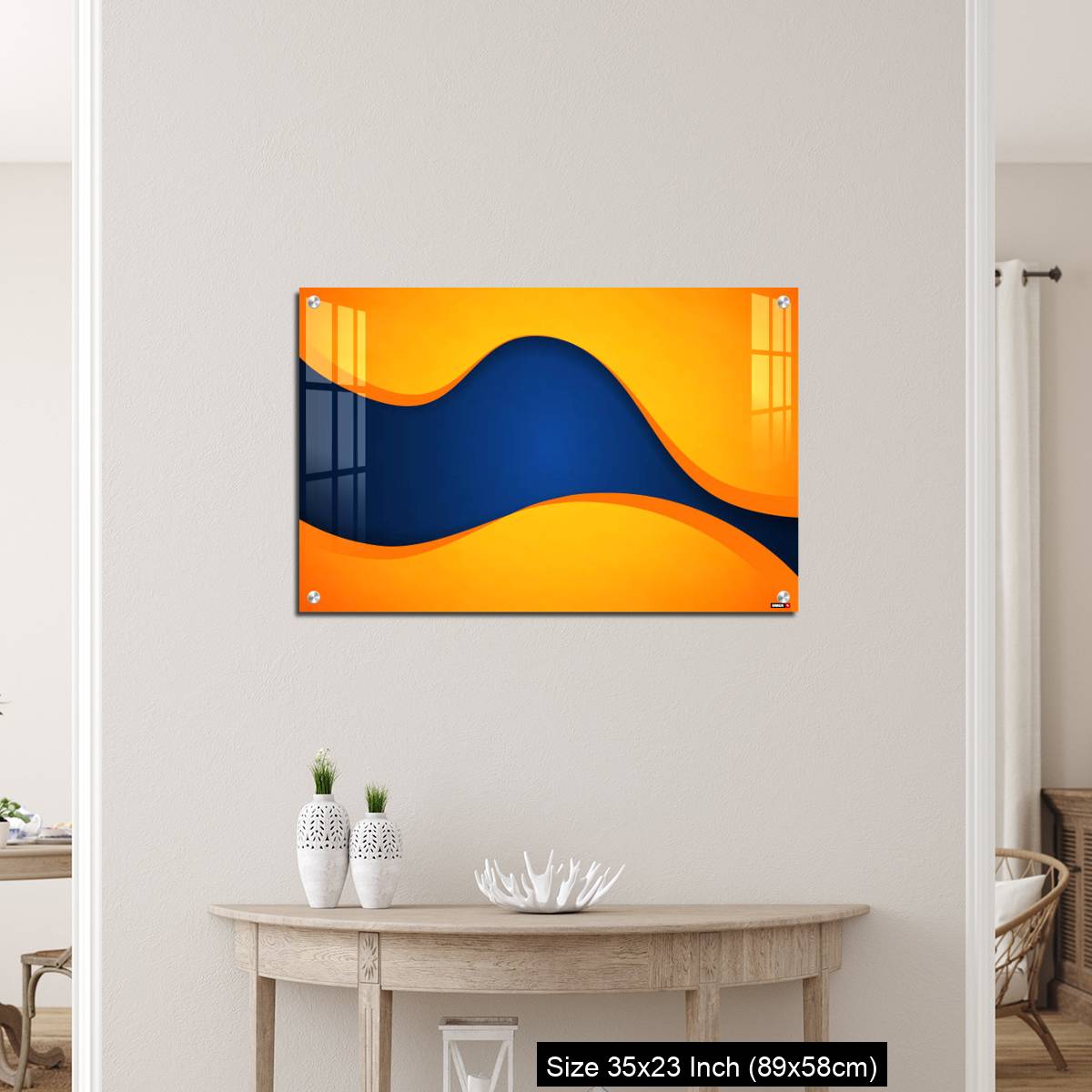 OMGs Acrylic Wall Decor – Abstract blue and orange wave vector background - Image 12