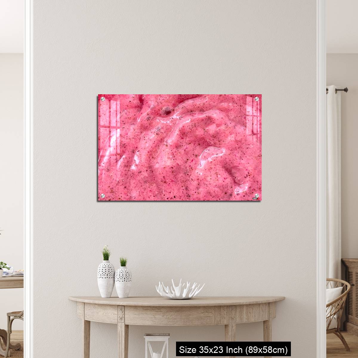 OMGs Acrylic Wall Decor – Close up Blueberry Yogurt Smoothie isolated background - Image 12