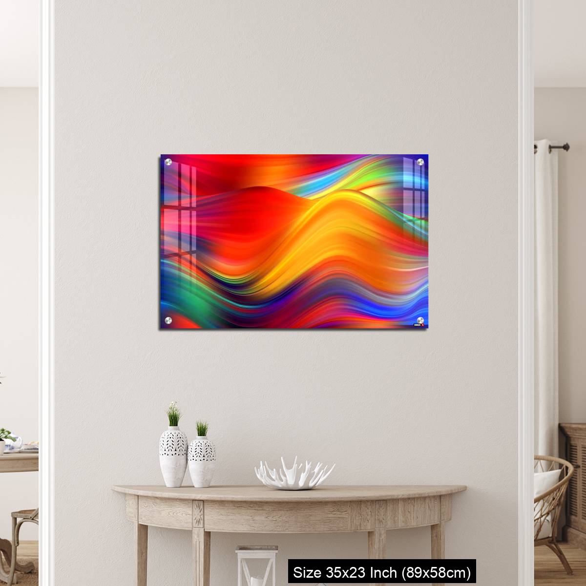 OMGs Acrylic Wall Decor – Modern colorful flow poster. Wave Liquid shape color background. - Image 12