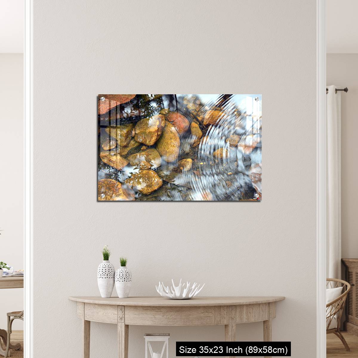 OMGs Acrylic Wall DecorRipples and reflections in a pebbly pond - Image 12