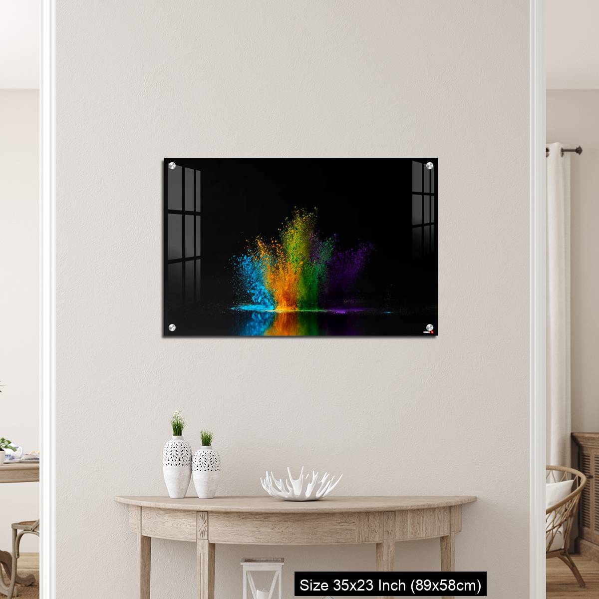 OMGs Acrylic Wall Decor – colorful holi powder explosion on black - Image 12