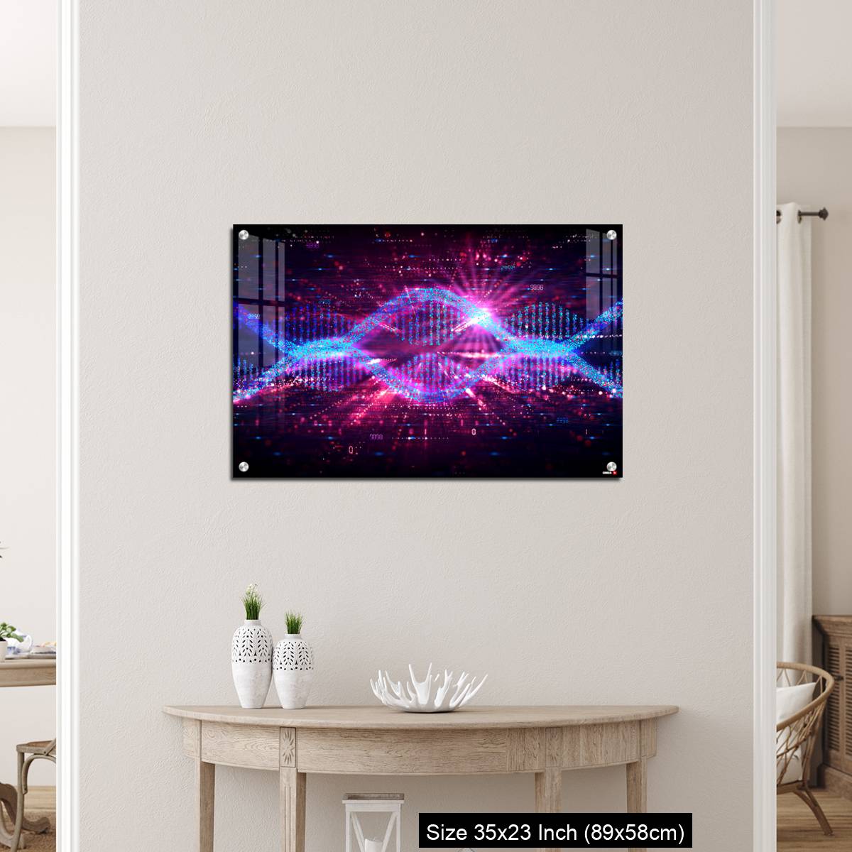 OMGs Acrylic Wall Decor – mRNA Technology - Messenger RNA - Two Strands of mRNA on Abstract Technology Background - Image 12