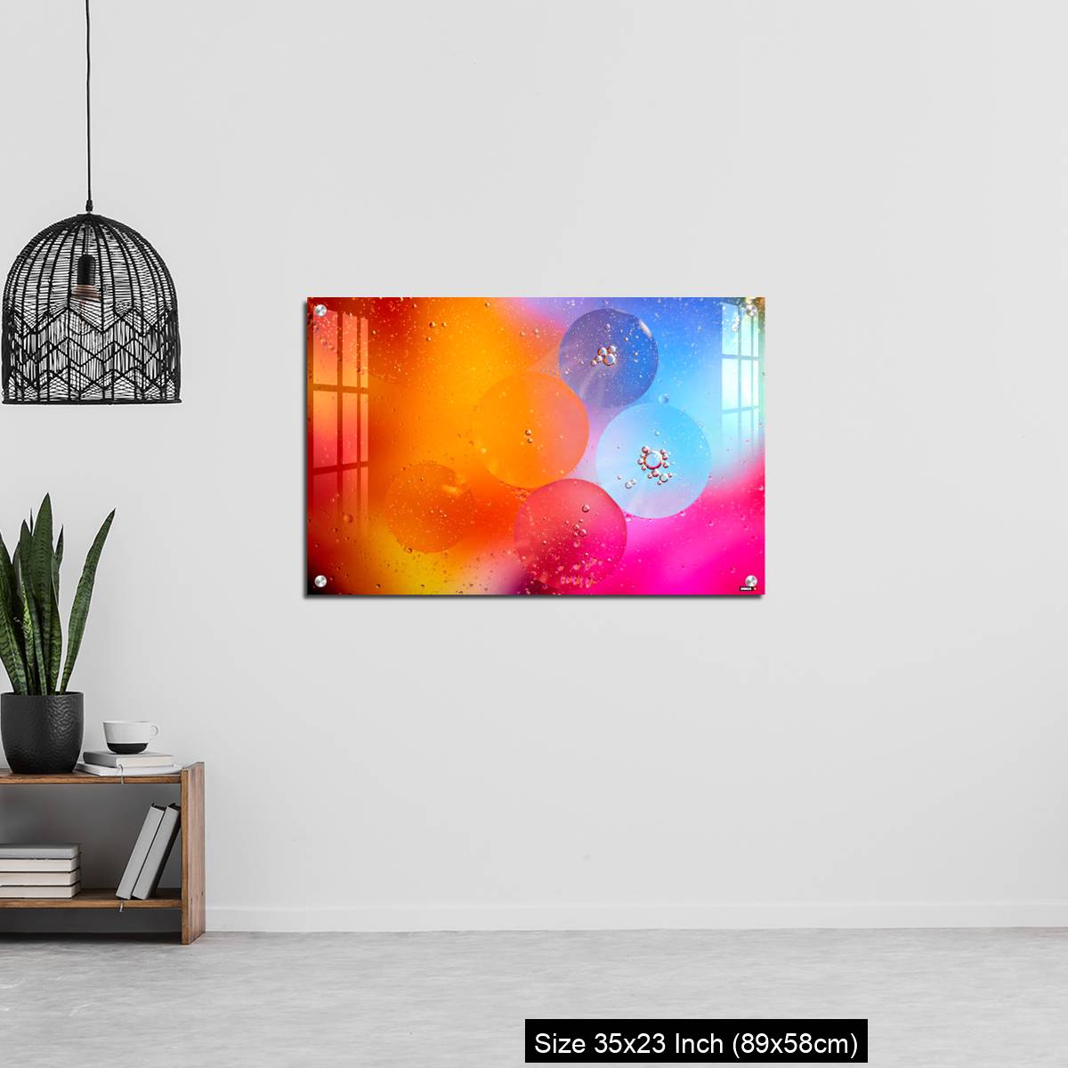 OMGs Acrylic Wall Decor – Beautiful abstract background from mixed water and oil in orange and purple color. - Image 13