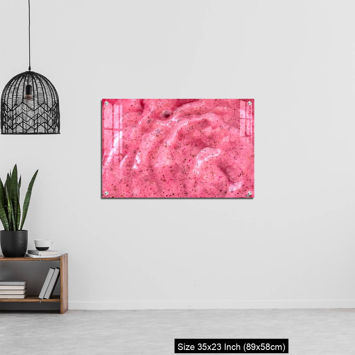 OMGs Acrylic Wall Decor – Close up Blueberry Yogurt Smoothie isolated background - Image 13