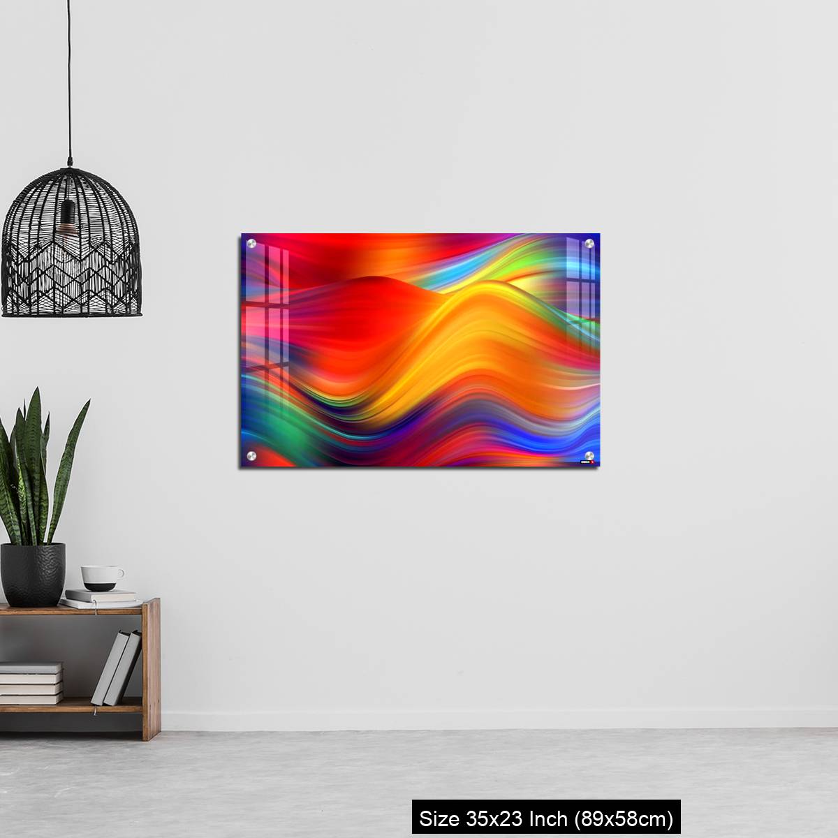 OMGs Acrylic Wall Decor – Modern colorful flow poster. Wave Liquid shape color background. - Image 13