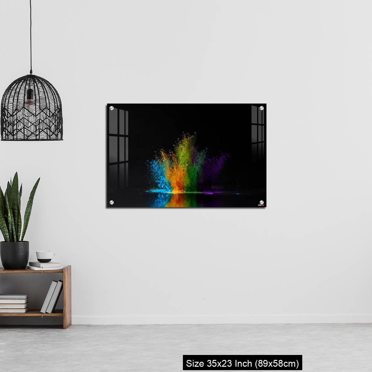 OMGs Acrylic Wall Decor – colorful holi powder explosion on black - Image 13