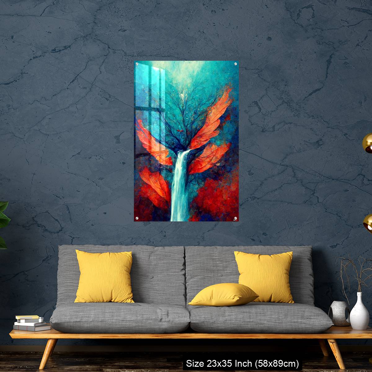 OMGs Acrylic Wall Decor – Abstract illustration of a waterfall stream from the tree - Image 14