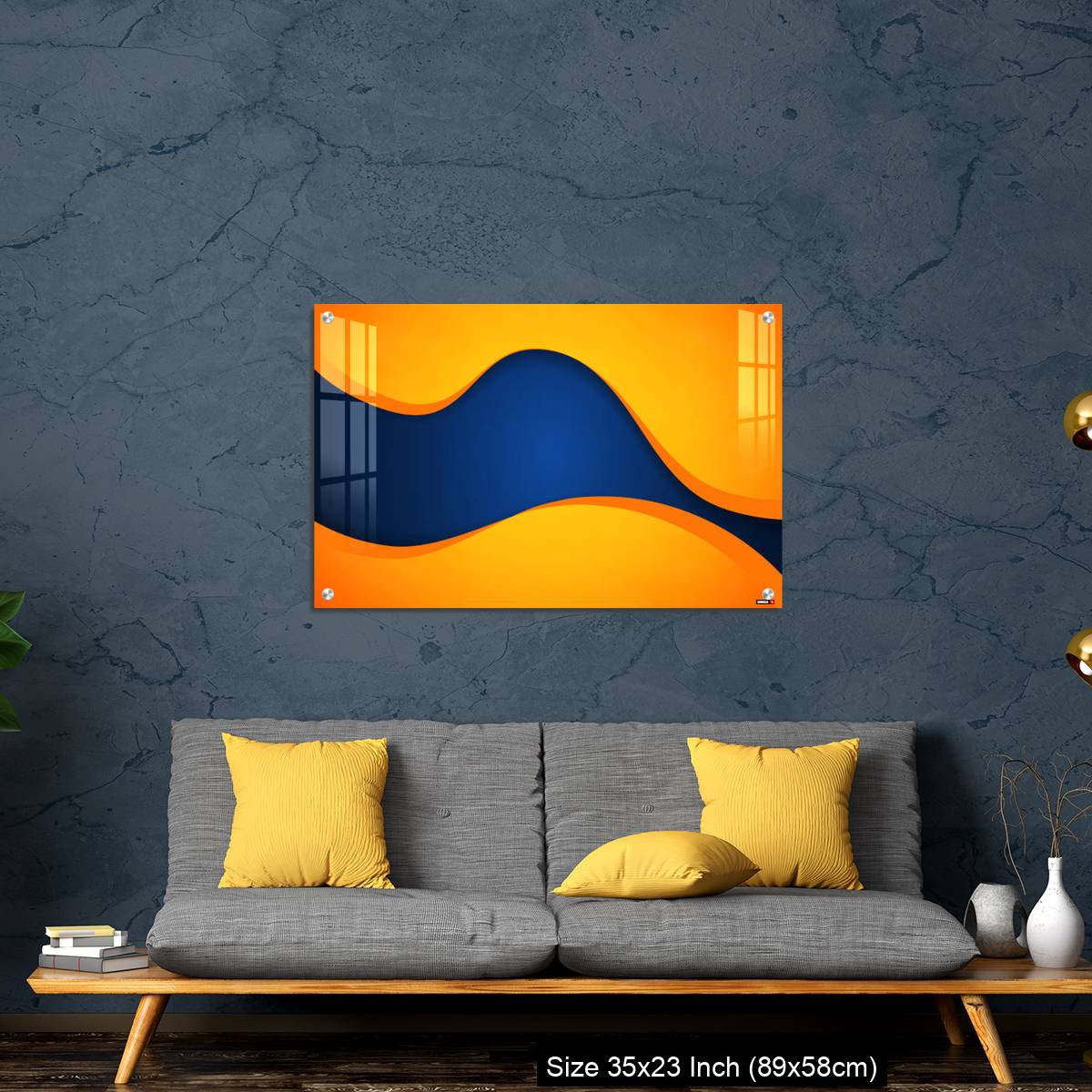 OMGs Acrylic Wall Decor – Abstract blue and orange wave vector background - Image 14