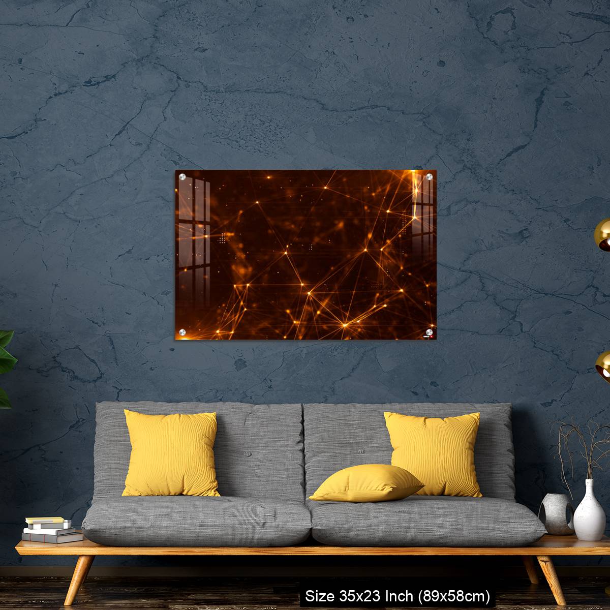 OMGs Acrylic Wall Decor – Abstract plexus structure of many glowing lines and particles. - Image 14