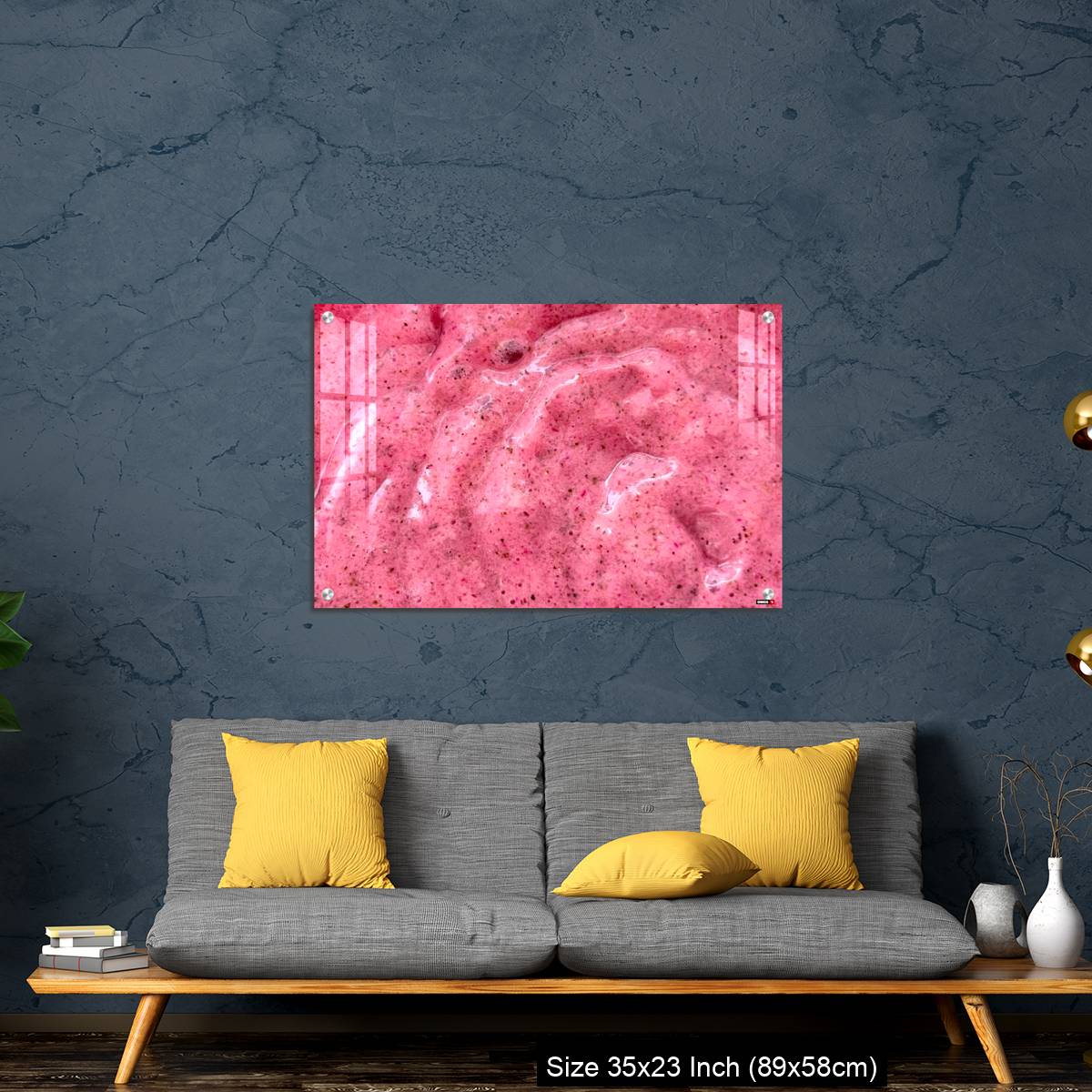 OMGs Acrylic Wall Decor – Close up Blueberry Yogurt Smoothie isolated background - Image 14