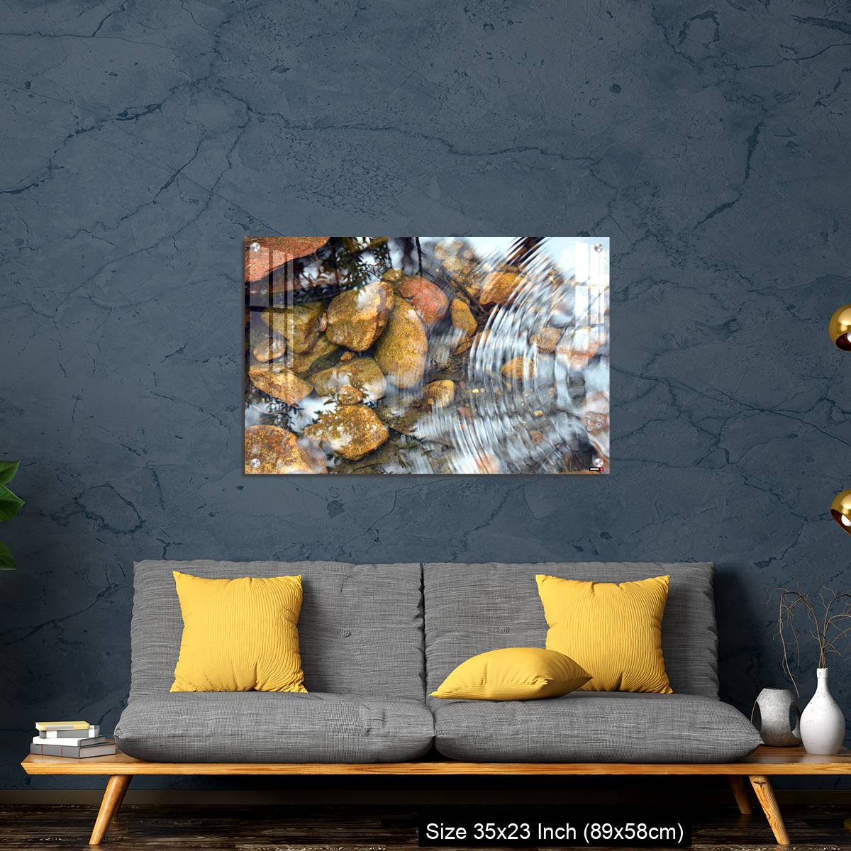 OMGs Acrylic Wall DecorRipples and reflections in a pebbly pond - Image 14