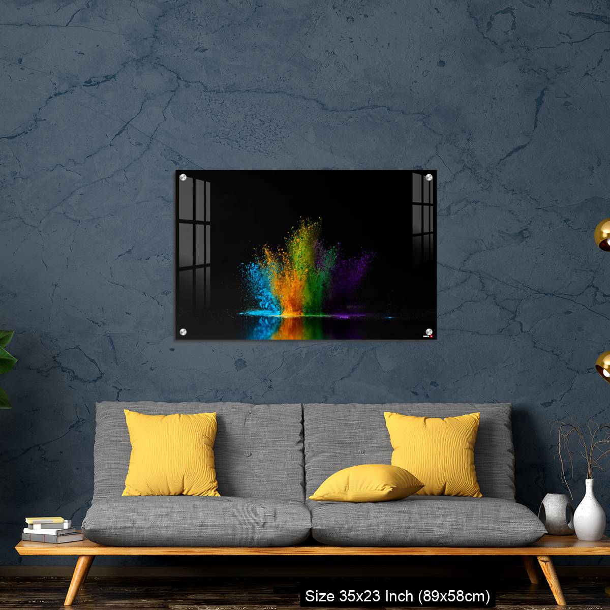 OMGs Acrylic Wall Decor – colorful holi powder explosion on black - Image 14