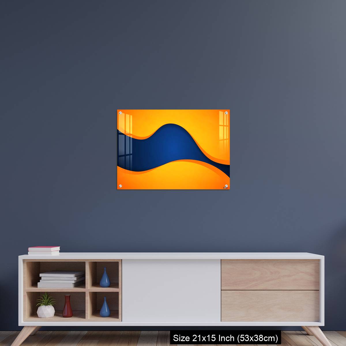 OMGs Acrylic Wall Decor – Abstract blue and orange wave vector background - Image 15